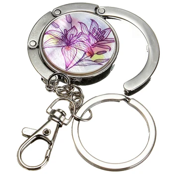 Keychain / Nolokāmi, somas āķis soma āķis durvju galda Cinka sakausējuma āķis lilija violeta