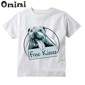 Kids Brīvi Skūpsti Dzīvnieku Dizains, T Krekls Zēniem/Meitenēm Liels Kawaii Īsām Piedurknēm Topi Bērnu Smieklīgi Gudrs Haizivs/Suņu T-Krekls,ooo3063