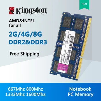 Kingston PC2 PC3-1GB 2GB 4GB 8GB DDR2 DDR3 667Mhz 800Mhz 1333hz 1600 5300S 6400S 8500S 10600 12800 Klēpjdatoru Atmiņas RAM Grāmatiņa