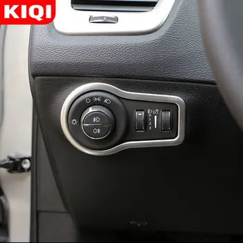 KIQI Automašīnas Priekšējo Miglas lukturu Slēdža Pogu, Apdares Vāciņš Melns, Uzlīmes Jeep Compass 2017 2018 2019 2020 Piederumi
