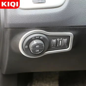 KIQI Automašīnas Priekšējo Miglas lukturu Slēdža Pogu, Apdares Vāciņš Melns, Uzlīmes Jeep Compass 2017 2018 2019 2020 Piederumi
