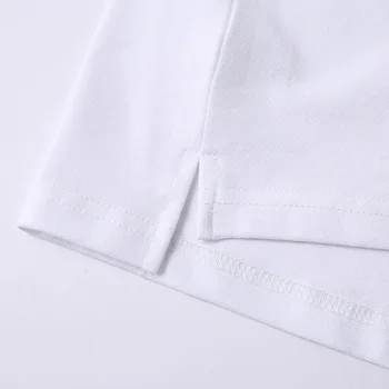 Klasiskās atstarojoša auduma Zīmola Kvalitātes Kokvilnas Krekls Vīriešiem Cietā Slim Fit Īsām Piedurknēm Polos Vīriešu Modes Izšuvumi Vīriešu Polo
