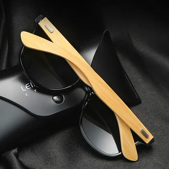 Klasiskās Bambusa Koka Saulesbrilles Zīmola Dizaina Vīrieši Sievietes Laka Spogulis Saules Brilles Saulesbriļļu Modes Retro Brilles UV400 Toņos