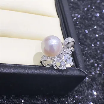 Klasiskās Gredzeni, Resizable Dizaina Gredzeni Bāzē 925 Sudraba Pērle Gredzenu Uzstādījumi Sieviešu DIY Pearl Gredzeni Piederums Nr. Pērle