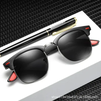 Klasiskās Sakausējuma PC Raibs Rāmis Polarizētās Saulesbrilles Vīriešiem Zēns Vintage Aizsardzības, Saules Brilles Braukšanas UV400