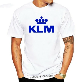 KLM Zilās Retro Logo Krekls holandes Karaliskā Aviokompānija Aviācijas Sporta Pelēks T-krekls