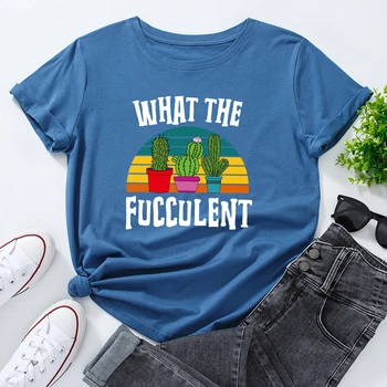 Ko Fucculent T-Krekls Gudrs Kaktuss Grafiskais Vegāns Tee Top Smieklīgi Sieviešu Īsām Piedurknēm Dārza Augiem T Kawaii Drēbes