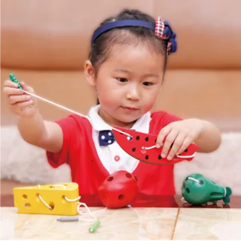 Koka Montessori Izglītības Rotaļlietas, Smieklīgi Tārps Ēd Augļus, Ābolu, Bumbieru Bērnu Rotaļu Agrīnās Mācīšanās Mācību Līdzekļiem, Puzles Bērniem, Rotaļlietas, Dāvanu