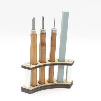 Koka Nazis Kalts Instrumentu Kopumu, Kokapstrādes Instrumentu Komplekts ar Uzglabāšanas Plaukts un Whetstone Par Skujkoku