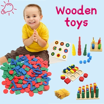 Koka Puzles, Rotaļlietas, Atmiņas Spēles Stick Šaha Spēle Fun Puzzle Board Spēles Izglītības Krāsu Izziņas Ģeometriskas Formas Rotaļlieta Bērniem