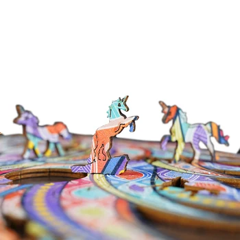 Koka Puzzle Dzīvniekiem unicorn Puzzle Rotaļlieta Augstas grūtības Unikālo Neregulāras Formas Jigsaw Puzzle Pieaugušajiem Bērniem Fidget Rotaļlietas, dāvanu