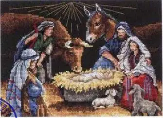 KOKVILNAS augstākās Kvalitātes Skaisti, Jauki Skaitot Cross Stitch Komplektu, Svēta Nakts Dzimšanas Jēzus Kristus dim 08698