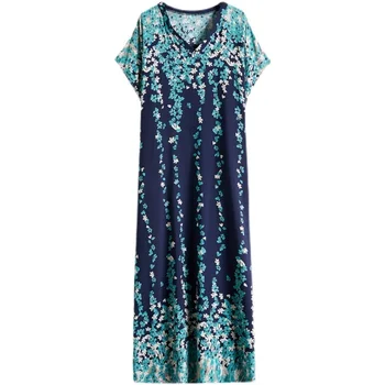 Kokvilnas satīna vintage ziedu kleitas sievietēm gadījuma zaudēt maxi ilgi sieviete saule vasaras pludmales kleitu elegants apģērbs ir 2021.