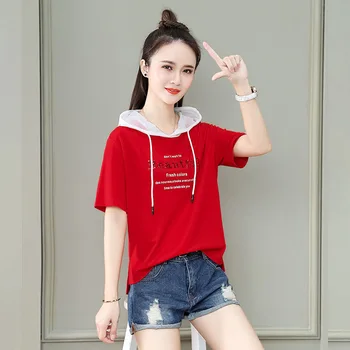 Kokvilnas T Krekls pelēkā vārna Sieviete Ir 2021. O Kakla Zaudēt korejiešu Stila Plus Lieluma Sievietēm Krekli Vasaras Īsām Piedurknēm Krekls, Sieviete, T-krekls