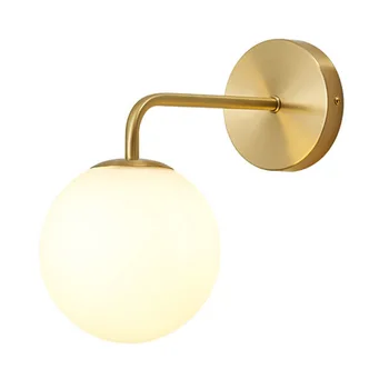 Komplektā Ar 12w LED Spuldzes Zelta Sienas lampas Ar Piena/Skaidrs speciāls Stikls, Apaļa Lode Gultas Sienas lampas Guļamistabā MJ