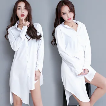 Korejas Modes Sieviešu Krekls Šifona Blūzes Sievietēm X-Gari Balti Krekli Sieviešu Tops Lielajam Sieviešu Blūze OLA Sieviešu Krekls