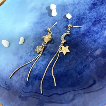 Korejas temperaments zvaigžņu un mēness ilgi asimetrisks pušķis auskari Starpsienu viltus savvaļas brincos ursossandáliasfemininas ir 2021. brinco