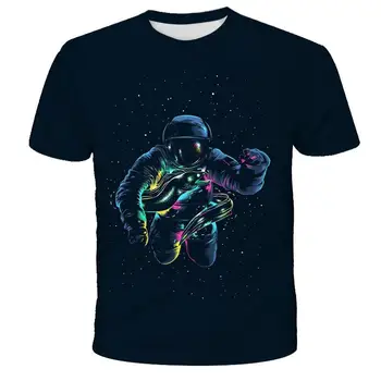 Kosmosa Astronautu Grafiskais T Krekli Tee Vīriešu Apģērbu Camisetas Topi Ropa Hombre Vasaras Streetwear Camisa Masculina Verano Roupas