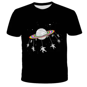 Kosmosa Astronautu Grafiskais T Krekli Tee Vīriešu Apģērbu Camisetas Topi Ropa Hombre Vasaras Streetwear Camisa Masculina Verano Roupas