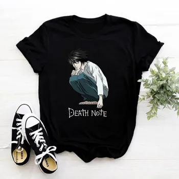 Krekli sievietēm, Death Note, Anime T Krekls Sievietēm Kawaii Vasaras Topi Karikatūra Grafikas Tees Manga Meitene Modes Tshirt Sieviete
