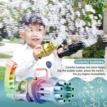 Krāsains Bērnu Gatling Bubble Gum Mašīna, Rotaļlietas, Vasaras Ziepes Ūdens Burbuļu Mašīna Burbulis Maker Kāzu Burbuļi Bērniem Dāvanu