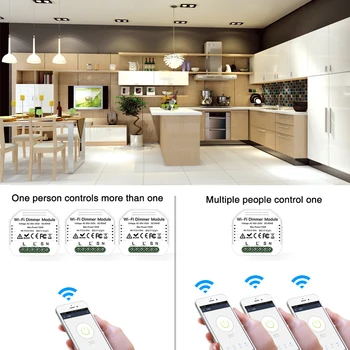 KSG WiFi Smart Gaismas slēdzi, 1 Banda Reostats Slēdzis Modulis,Smart Life/Tuya APP Tālvadības Kontroles Modulis Darbam ar Alexa, Google Home