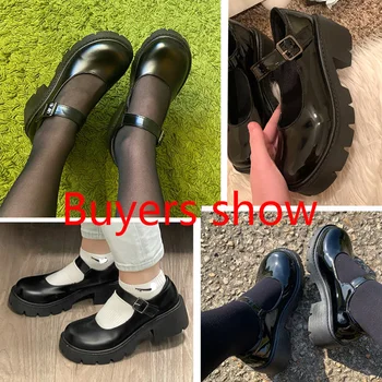 Kurpes lolita kurpes sieviešu Japāņu Stila Sieviešu Vintage Meitenes augstpapēžu Platformas kurpes Koledžas Studentu lielo izmēru 40