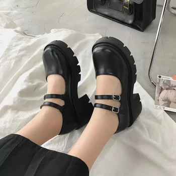 Kurpes lolita kurpes sieviešu Japāņu Stila Sieviešu Vintage Meitenes augstpapēžu Platformas kurpes Koledžas Studentu lielo izmēru 40