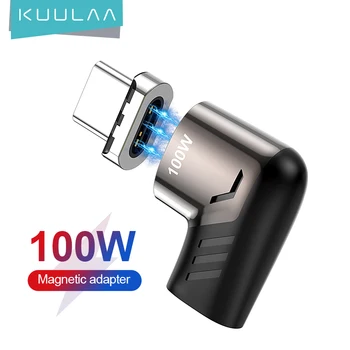 KUULAA 100W Magnētiskā Tipa C Adapteris priekš MacBook Pro Gaisa Elkoņa PD Ātri Uzlādēt 4.0 3.0 USB C Lādētāja Adapteri Samsung S20 10+