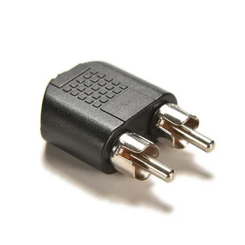 Kvalitātes Sudraba Pārklājumu 3.5 mm Sievietes 2 RCA Male Audio Stereo Adapteris Savienotājs (3,5 mm AUX Sieviešu to 2 X RCA Male Savienotāji