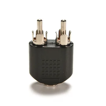 Kvalitātes Sudraba Pārklājumu 3.5 mm Sievietes 2 RCA Male Audio Stereo Adapteris Savienotājs (3,5 mm AUX Sieviešu to 2 X RCA Male Savienotāji
