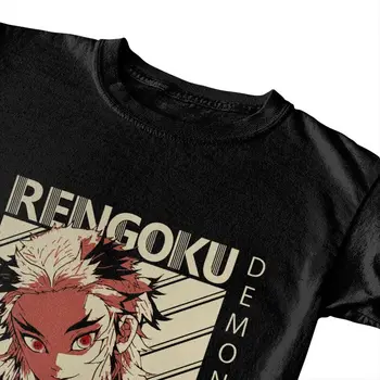 Kyojuro Rengoku T-Krekli Vīriešu Modes T Krekli ar Īsām Piedurknēm Kimetsu nav Yaiba Demon Slayer Tshirts Kokvilnas Tee Top Manga Apģērbu