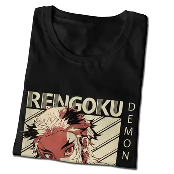 Kyojuro Rengoku T-Krekli Vīriešu Modes T Krekli ar Īsām Piedurknēm Kimetsu nav Yaiba Demon Slayer Tshirts Kokvilnas Tee Top Manga Apģērbu