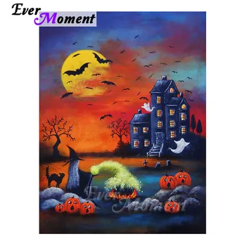 Kādreiz Brīdi Dimanta Gleznas Halloween Nakts Mozaīkas Izšuvumus, Rokdarbus, Pilnu Kvadrātveida Treniņi, Svētku Dekorēšana DIY Jautri 4Y912