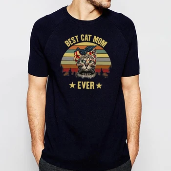 Labāko Kaķu Mamma Kādreiz Funny T Krekls Vīriešiem 2020. Gada Vasarā Kokvilnas, Ar Īsām Piedurknēm Tee Vīriešu Kaķis Gudrs Topi Dzīvnieku Modes Streetwear