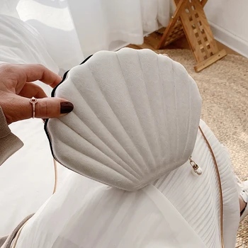 Lady Shell Salds Crossbody soma ir 2021. Modes New Augstas kvalitātes Samta Sieviešu Dizainers Rokassomu Ķēdes Plecu Messenger Bag