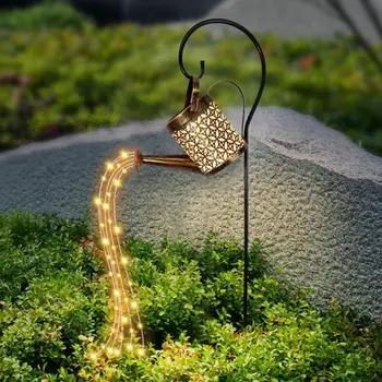 Laistīšanas Var Saules Dārza Ainavu Taka LED String Gaismas Pagalmā Staba Ar Poda Pagalmā, Lai Zāliena Mākslas Āra Mājas Rotājumi