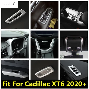 Lapetus Paneļa / Logu Pacēlāju Pogas / Ūdens Kausa Turētāja Paneļa Vāku Apdare ABS, Matēts Piederumi piemēroti Cadillac XT6 2020 2021