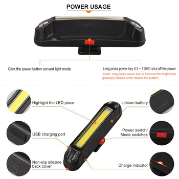 LED Bike Light Velosipēdu Aizmugures Taillight MTB Kalnu Velosipēdu Ūdensizturīgs USB Maksas Brīdinājuma Lampas MTB Velosipēdu Piederumi