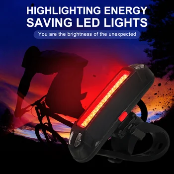 LED Bike Light Velosipēdu Aizmugures Taillight MTB Kalnu Velosipēdu Ūdensizturīgs USB Maksas Brīdinājuma Lampas MTB Velosipēdu Piederumi
