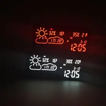 LED Digitālais Modinātājs Ar Temperatūras Un Mitruma Sensors Pulkstenis APP Kontroles WIFI Pasaulē, Laika Prognoze Pulkstenis