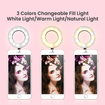 LED Dual Light Selfie Gaismas Gredzenu Ar Elastīgu Roku Tālruņa Turētāja Statīva Stiprinājuma Slinks Mobilā Tālruņa Pamatfunkcijas Ringlight Live