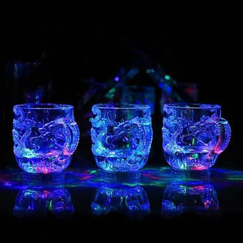 LED Flashing Krāsa mainās Ūdens Aktivizēta, iedegas Pūķis Alus Viskijs Cup Krūze