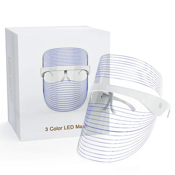 LED Gaismas Skaistums Sejas Maska Instrumentu, 3 Krāsas, Sejas SPA Kvantu Terapijas Ārstēšanas Anti Rieva Pinnes Ādas Atjaunošanos