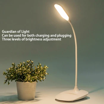 LED Galda Lampa 3 Režīmā Spilgtumu Acīm-rūpes Portatīvo Lasījumā vieglu Pieskārienu Kontrole USB Nakts Gaismu Guļamistabā, Dzīvojamā Istabā