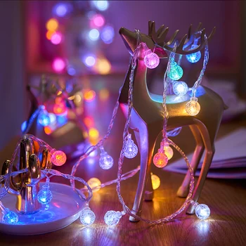 LED Garland String Gaismas Kristāla Bumbu Ziemassvētku Pasaku Apgaismojums Virknes, kas Āra Atpūtas Kāzu Ziemsvētki Puse Mājas Apdare