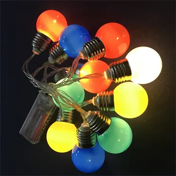 LED Globe Spuldzes, Āra Stīgu Gaismas Bateriju Bumbu String Pasaku Gaismas Ziemassvētku Vainags Kāzu Dārza Puses karājas kempings