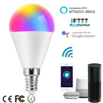 Led Lampa Smart Gaismas WiFi Apple Siri Kontroles RGB Enerģijas taupīšanas Dimming Multi-krāsu Smart Gaismas Spuldze E27/B22/E14 Ar Google Home