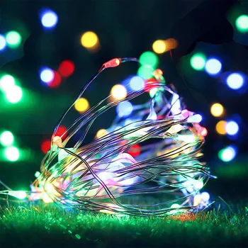 Led Pasaku Gaismas Bateriju Darbināmas ar 20 Mikro gaismas Diodes, Sudrabaini un Vara Stiepļu led string light par DIY Kāzām Elements