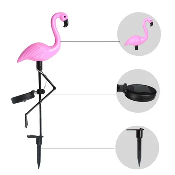LED Putnu Lampas Flamingo Āra Saules Gaismas Ūdensnecaurlaidīga Saules Enerģijas, Dārzs, Žogs, Āra Dekoru